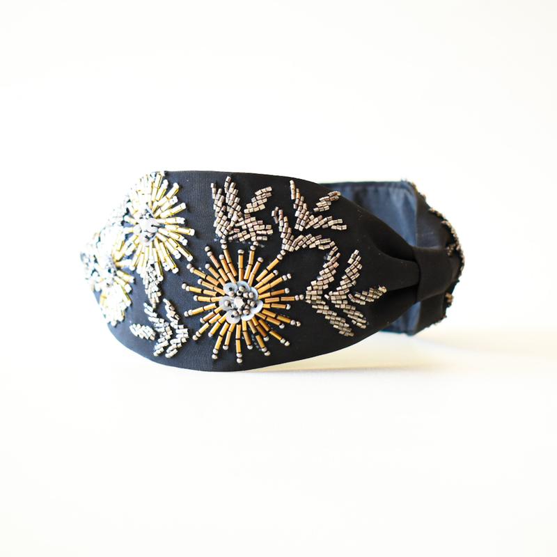 cintillo diadema fireworks flower black